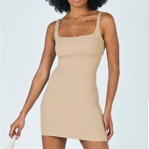 Princess Polly Biege Anastasia Mini Dress Size 2